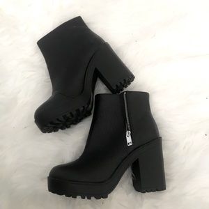 Black H&M leather booties